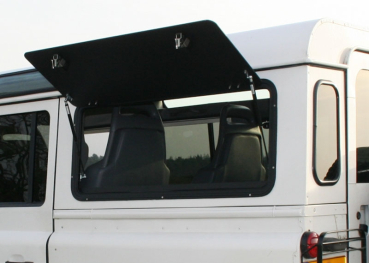 Explore Glazing Seitenklappfenster für Land Rover Defender 90 & 110, 1055 x 425 mm, aluminium