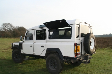 Explore Glazing Festes Quarter Fenster 188 mm x 376 mm für Land Rover Defender , links, dunkel-grau