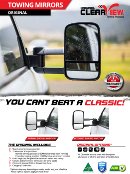 Clearview Original _ Towing Mirror zu Ford Ranger 2012+  ohne elektrisch anklappen