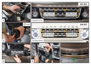 LAZER Lamps Kühlergrill-Montagesatz für Land Rover Discovery 4 inkl. 2x Triple-R 750 Standard (2014+)